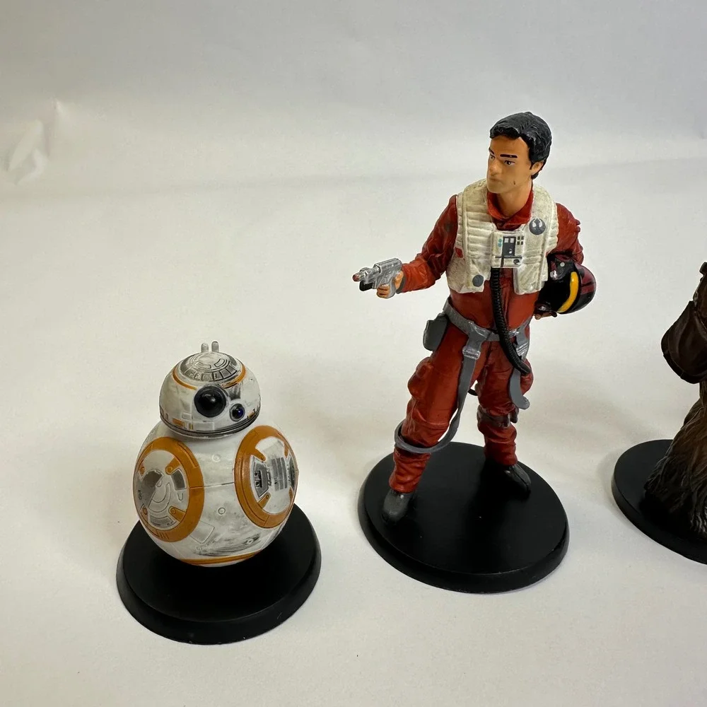 Star Wars Disney Store Figure Set BB-8 Poe‎ Chewbacca C-3PO Leia 5 PVC Piece Lot